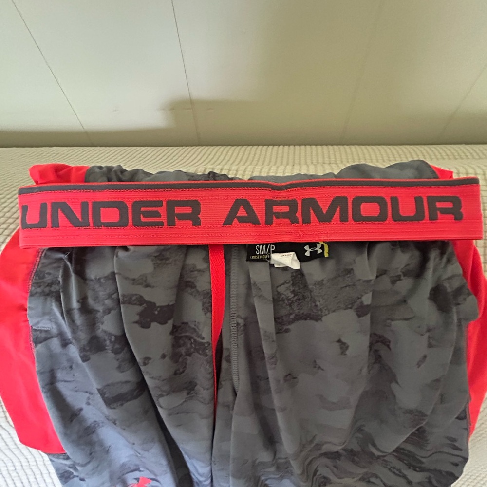 Under Armour Orange and Gray Camo Shorts